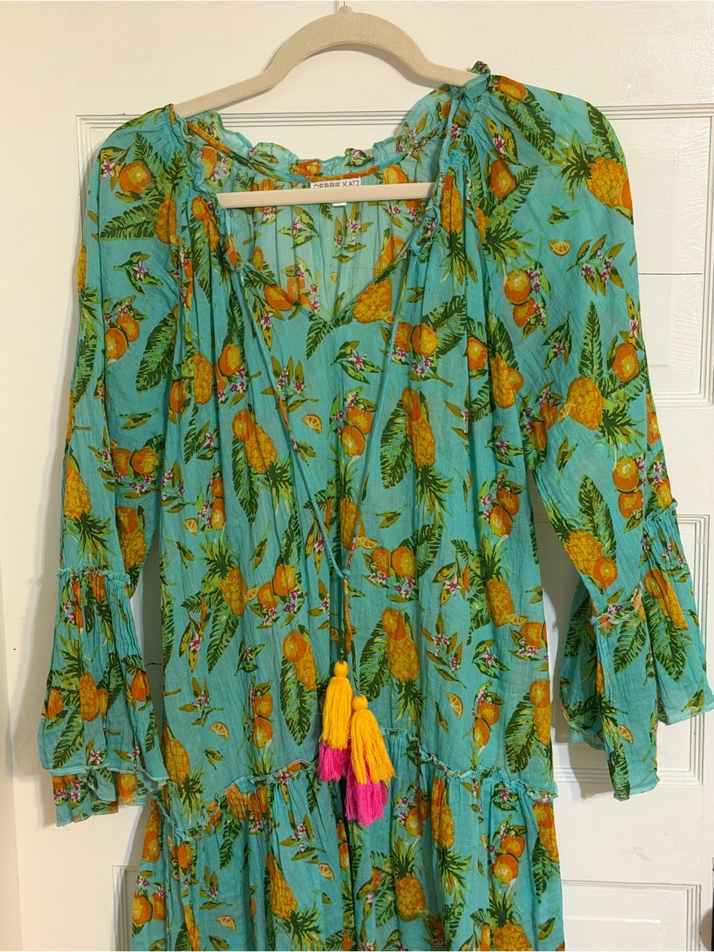 Debbie Katz Aqua Floral Citrus Mini Dress - Picture 7 of 10